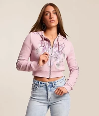 Cross Wings Cropped Hoodie