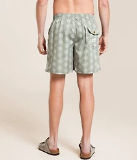 Ornate Striped Beach Swim Trunks