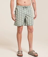 Ornate Striped Beach Swim Trunks