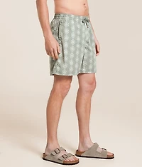 Ornate Striped Beach Swim Trunks