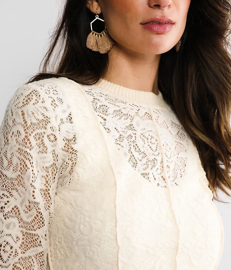 Fleece Lace Top