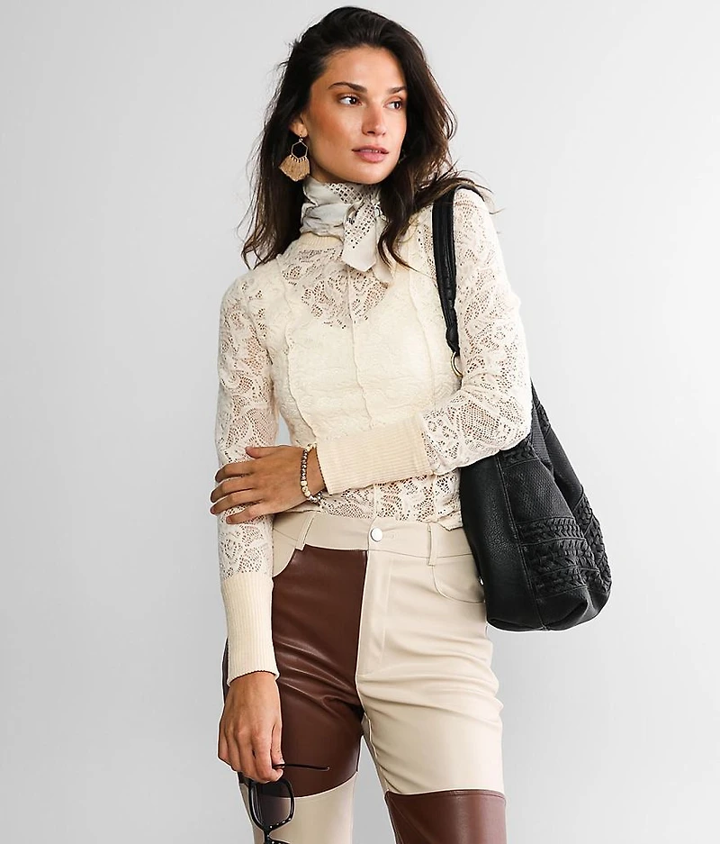 Fleece Lace Top