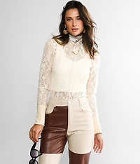 Fleece Lace Top