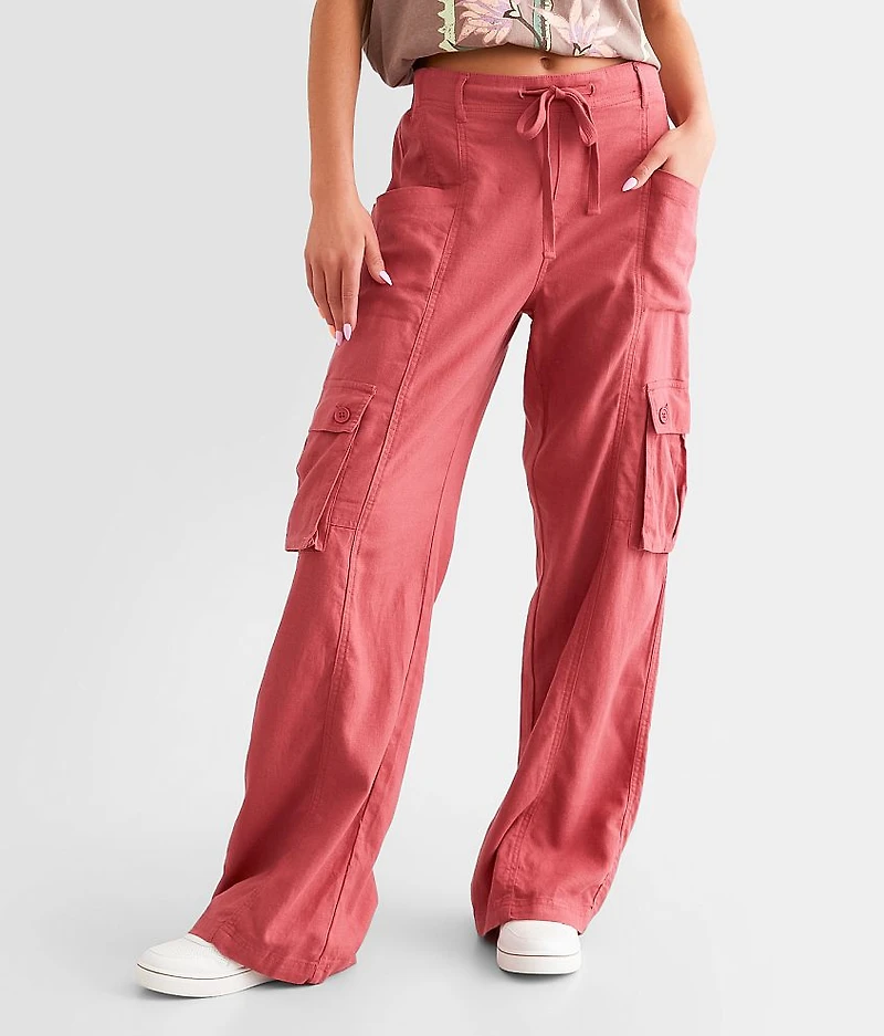 High Rise Wide Leg Cargo Stretch Pant