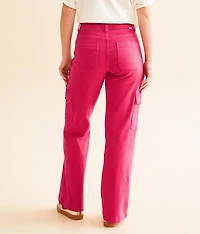 High Rise Wide Leg Cargo Stretch Pant