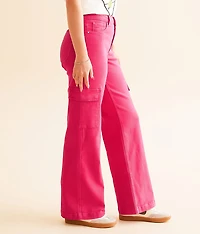 High Rise Wide Leg Cargo Stretch Pant