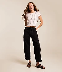 High Rise Barrel Stretch Cuffed Pant