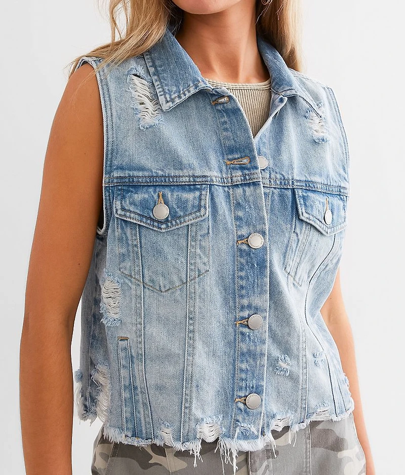 Destructed Denim Vest