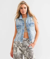 Destructed Denim Vest