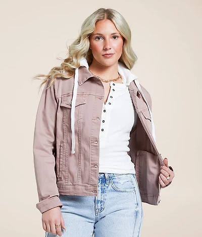 Hooded Denim Stretch Jacket
