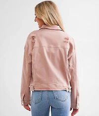 Destructed Denim Stretch Jacket