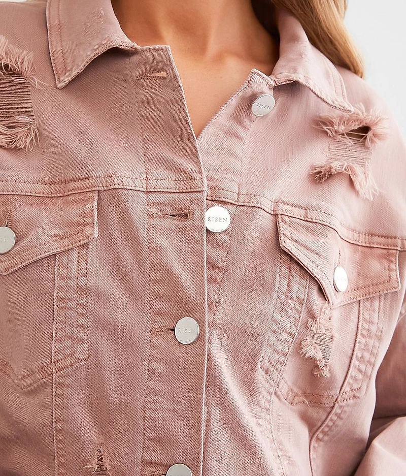 Destructed Denim Stretch Jacket