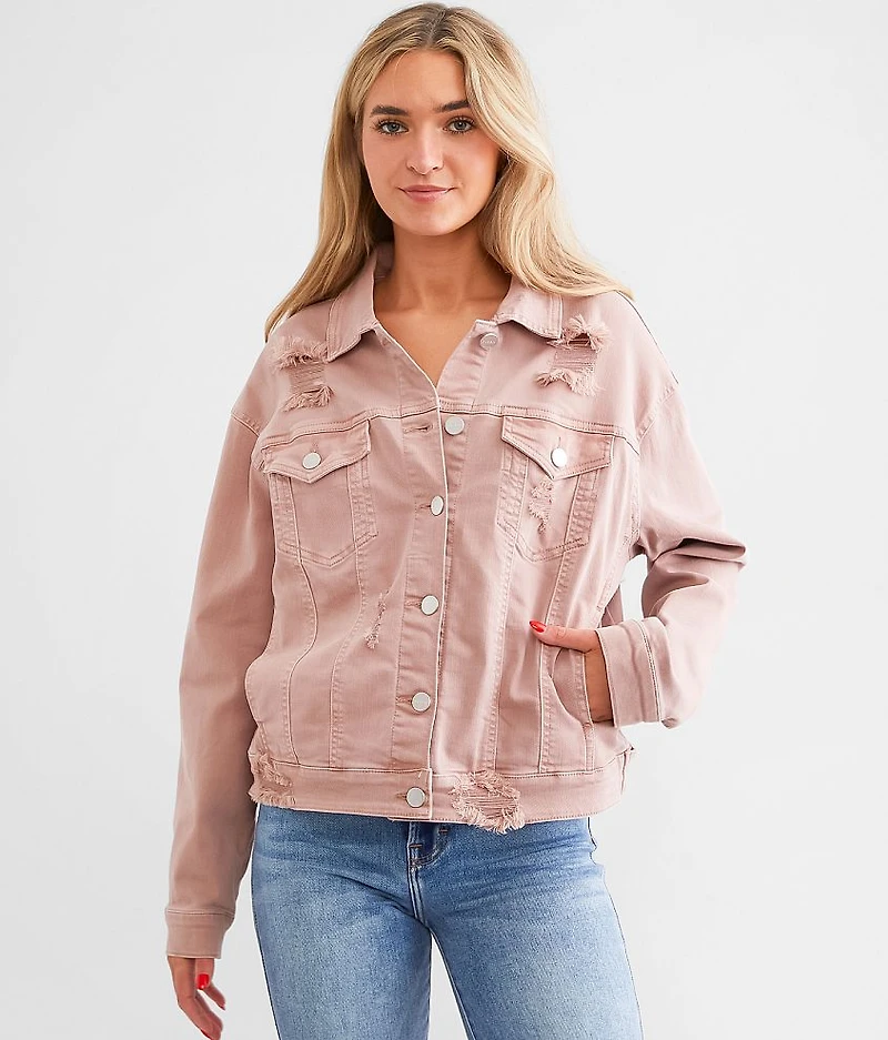 Destructed Denim Stretch Jacket