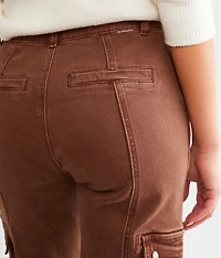 High Rise Wide Leg Cargo Stretch Pant