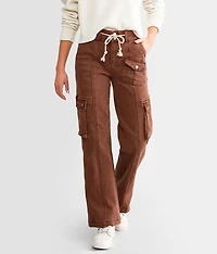 High Rise Wide Leg Cargo Stretch Pant