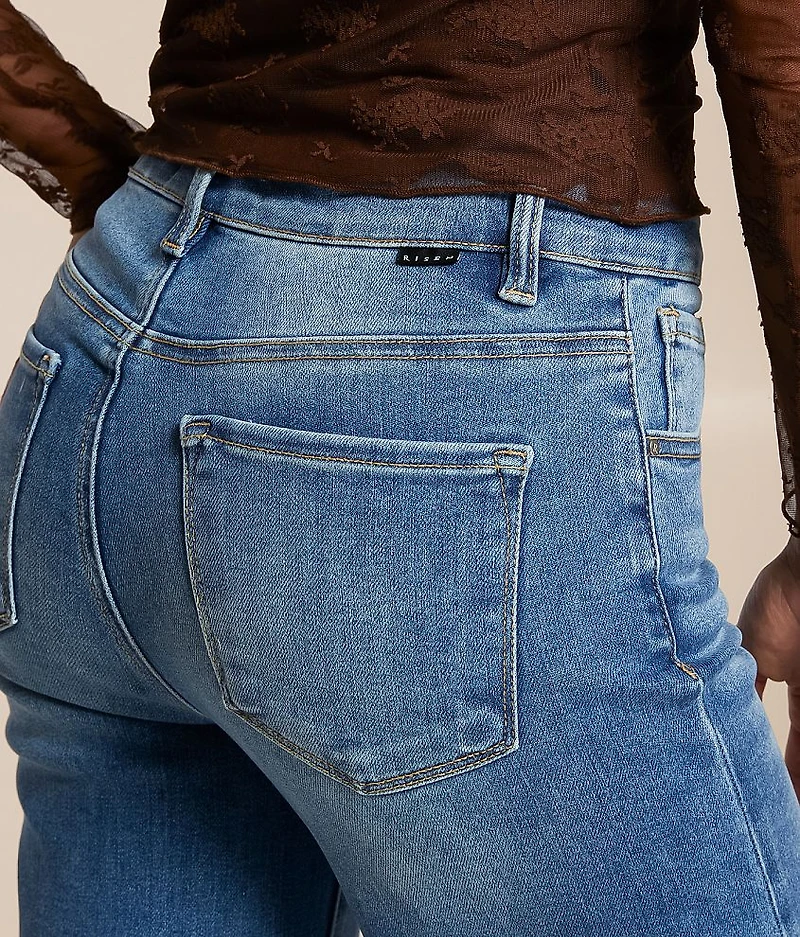 High Rise Wide Leg Stretch Cuffed Jean