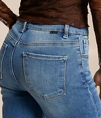 High Rise Wide Leg Stretch Cuffed Jean
