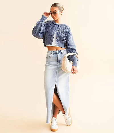 Denim Maxi Stretch Skirt