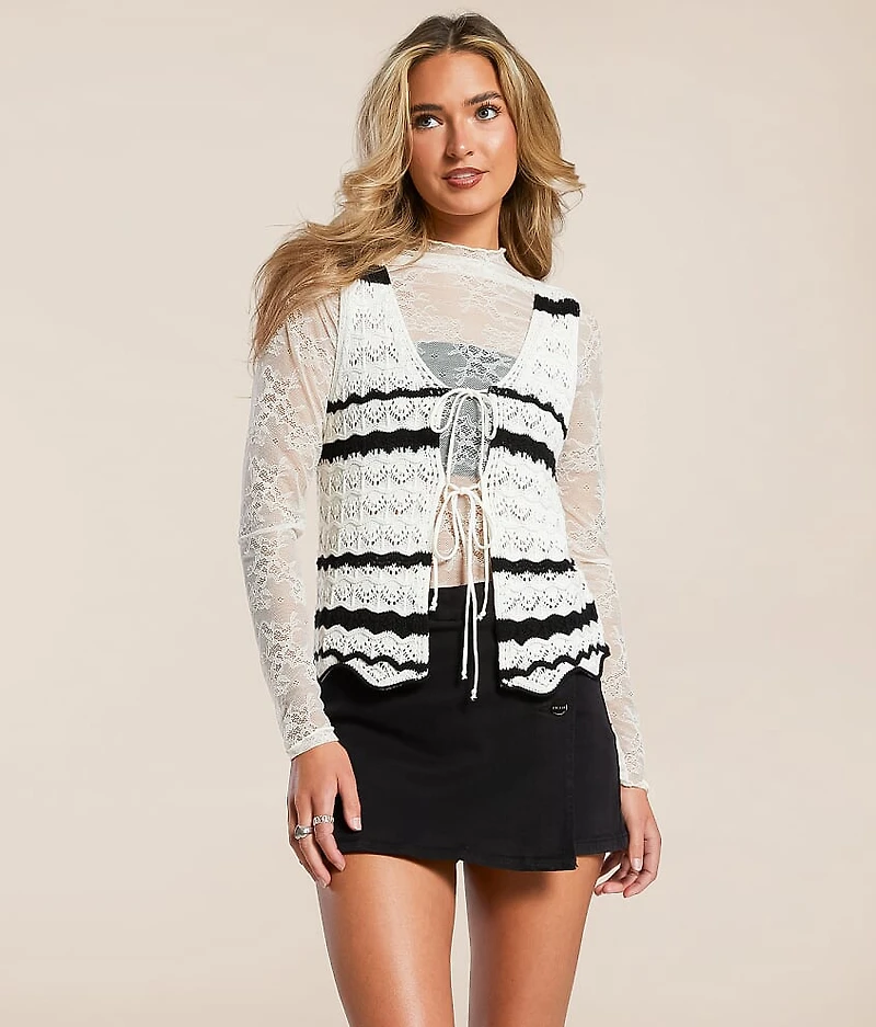 High Rise Denim Stretch Skort