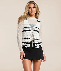 High Rise Denim Stretch Skort