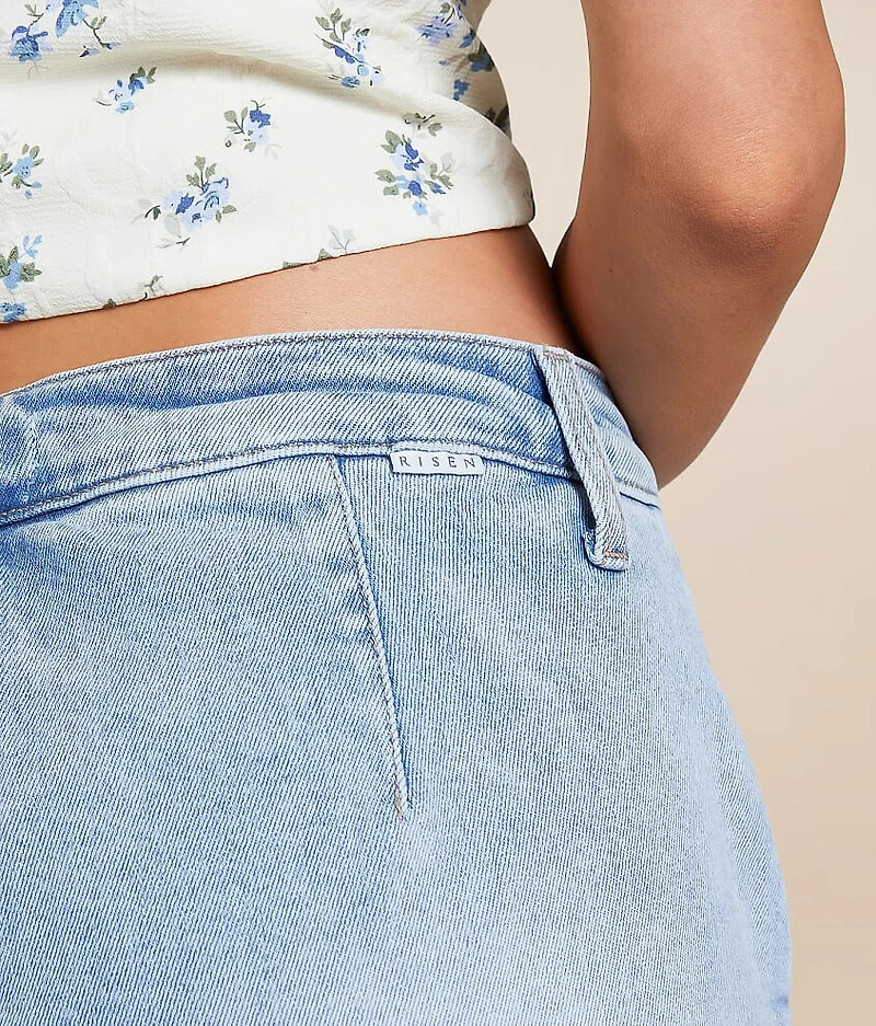 Low Rise Denim Stretch Skort