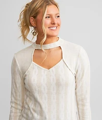 Cut-Out Knit Top
