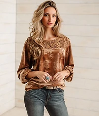 Velvet Floral Top