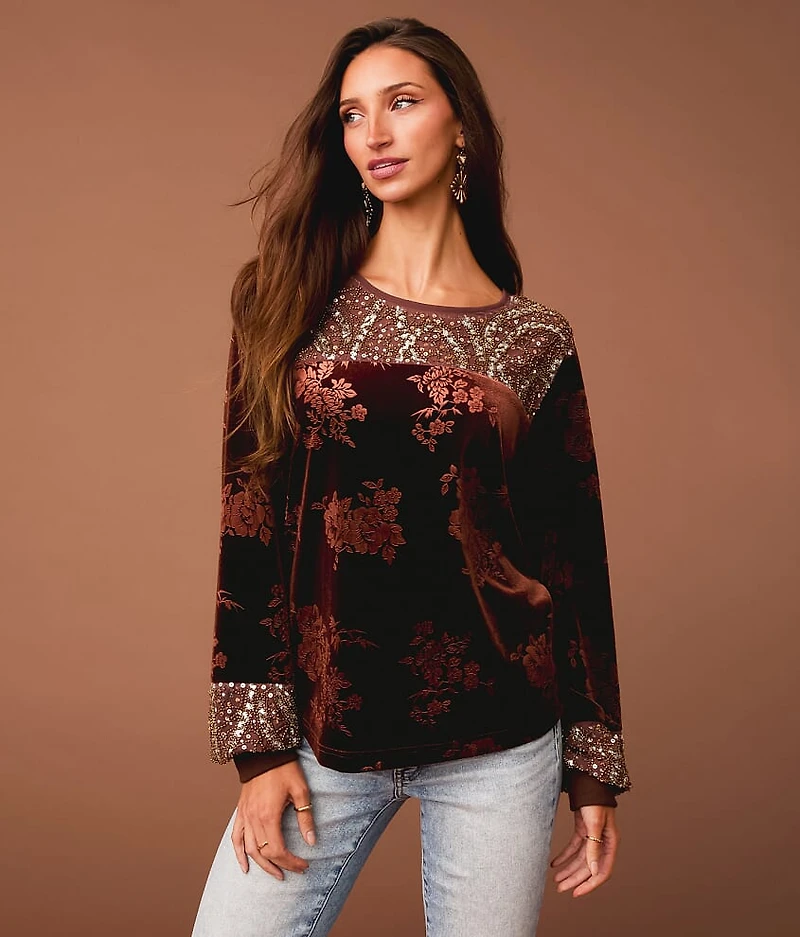 Floral Velvet Top