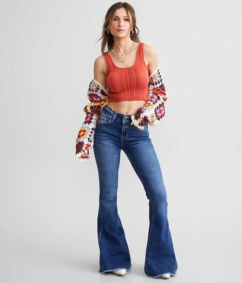 Granny Square Cropped Cardigan Sweater