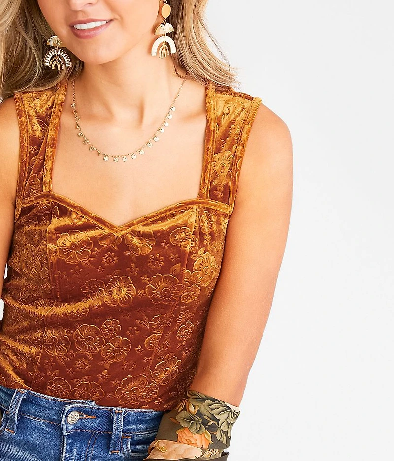 Floral Velvet Tank Top