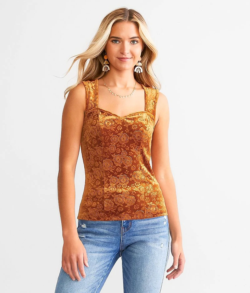 Floral Velvet Tank Top