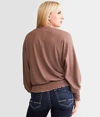 Lace-Up Dolman Top