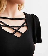 Rhinestone Strappy Top