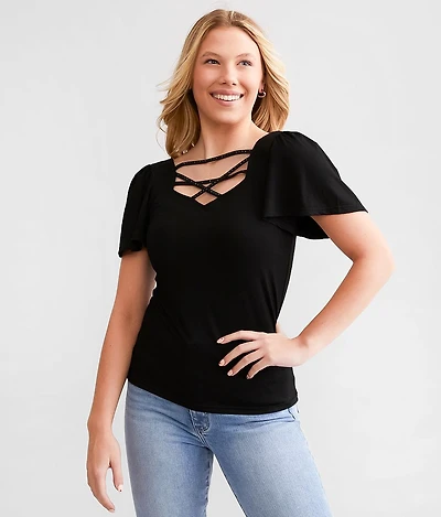 Rhinestone Strappy Top