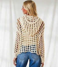 Resort Edit - Open Stitch Hooded Sweater