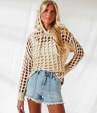 Resort Edit - Open Stitch Hooded Sweater