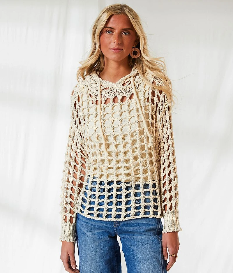 Resort Edit - Open Stitch Hooded Sweater