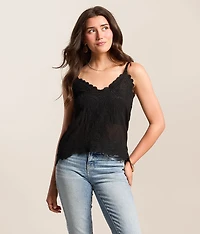 Embroidered Chiffon Tank Top