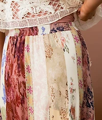 Mixed Print Maxi Skirt