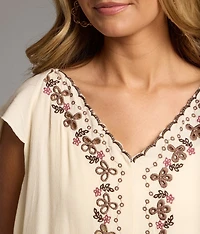 Floral Embroidered Top