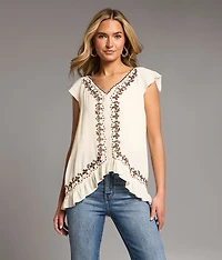 Floral Embroidered Top