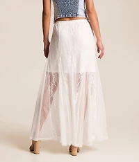 Pieced Lace Maxi Skirt