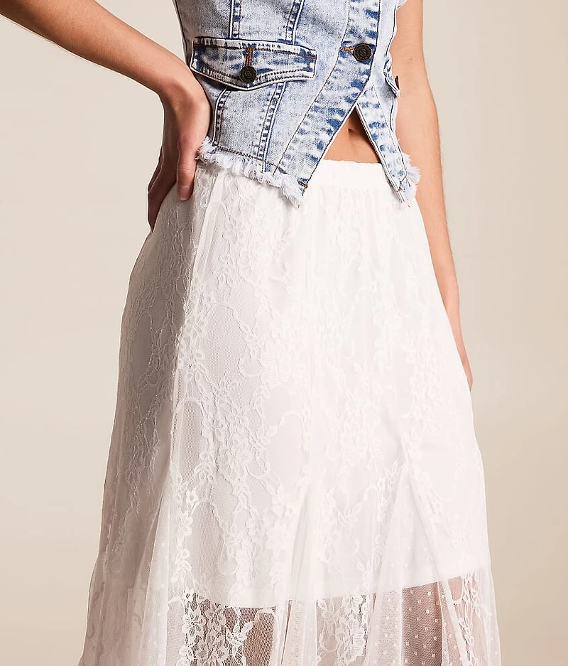 Pieced Lace Maxi Skirt