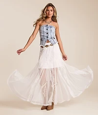 Pieced Lace Maxi Skirt