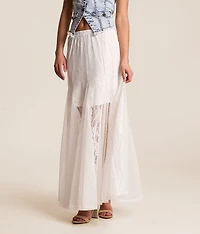 Pieced Lace Maxi Skirt