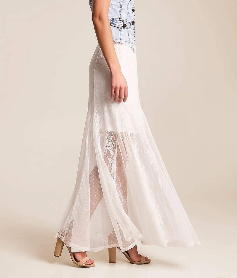 Pieced Lace Maxi Skirt