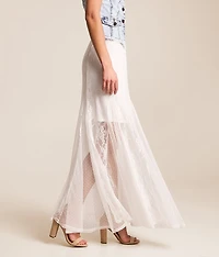 Pieced Lace Maxi Skirt