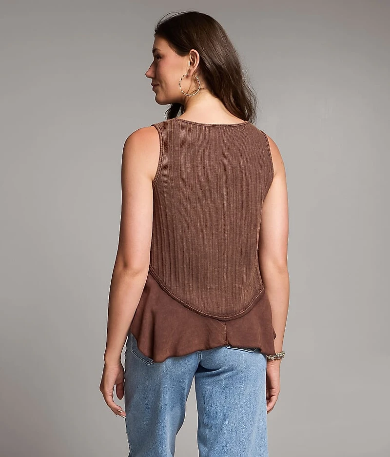 Contrast Washed Tank Top