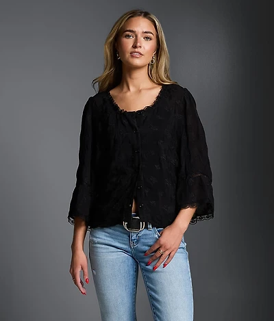 Refined Edit Floral Embroidered Top