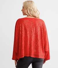 Sequin Mesh Dolman Top